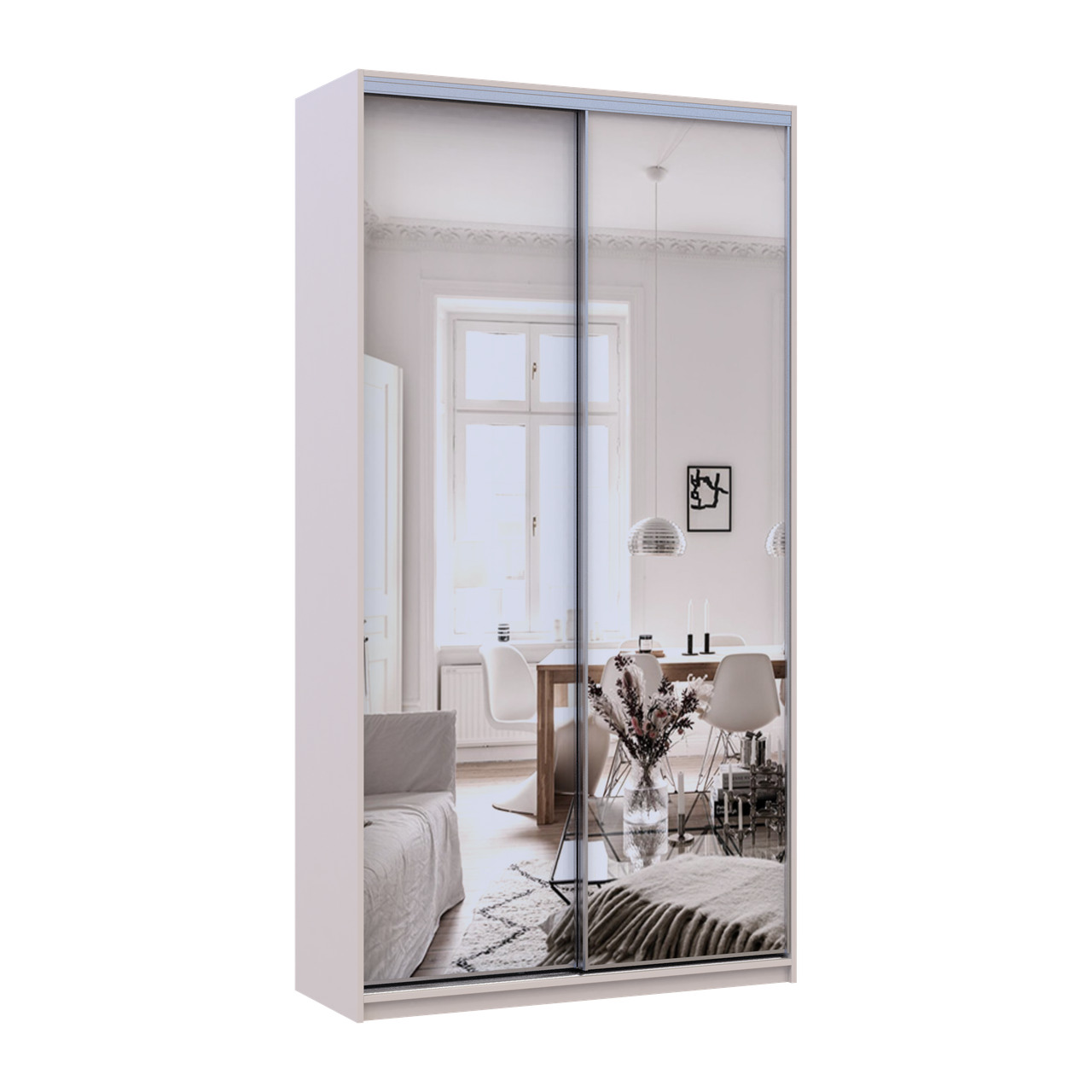 Шкаф купе Doros Сити Лайт Кашемир 2 Зеркала 120х45х225 (80736344)