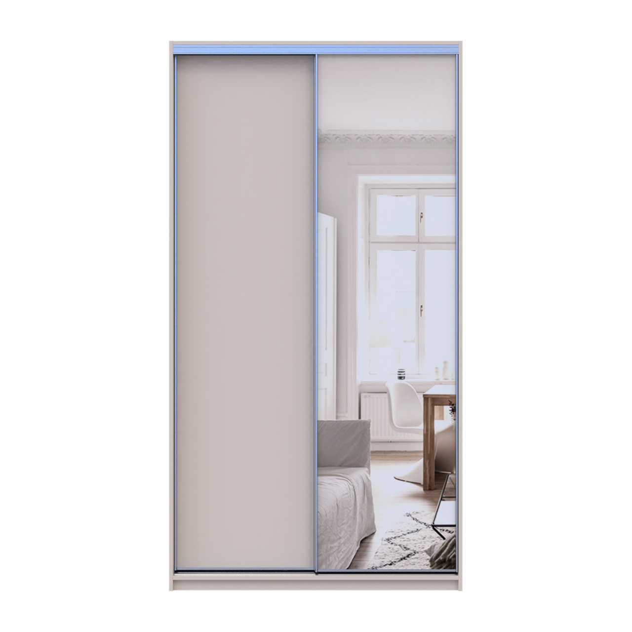 Шкаф купе Doros Сити Лайт Кашемир 1 ДСП / 1 зеркало 120х60х225 (80736335)