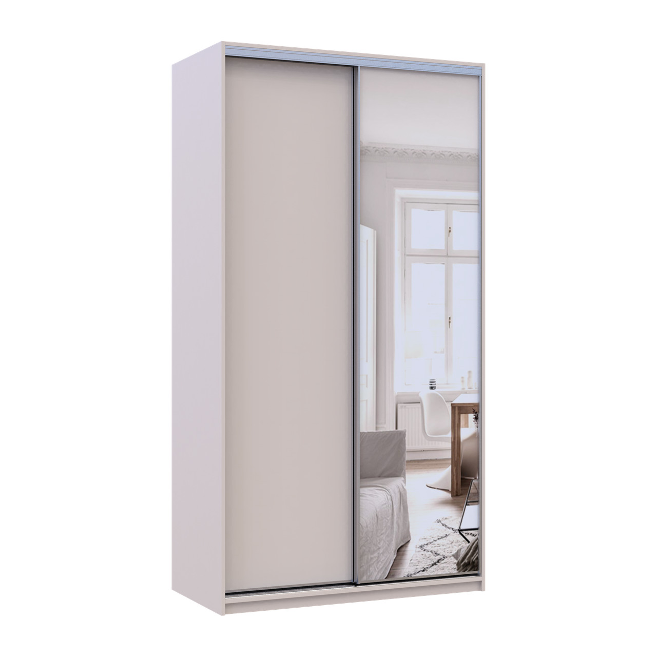 Шкаф купе Doros Сити Лайт Кашемир 1 ДСП / 1 зеркало 120х60х225 (80736335)