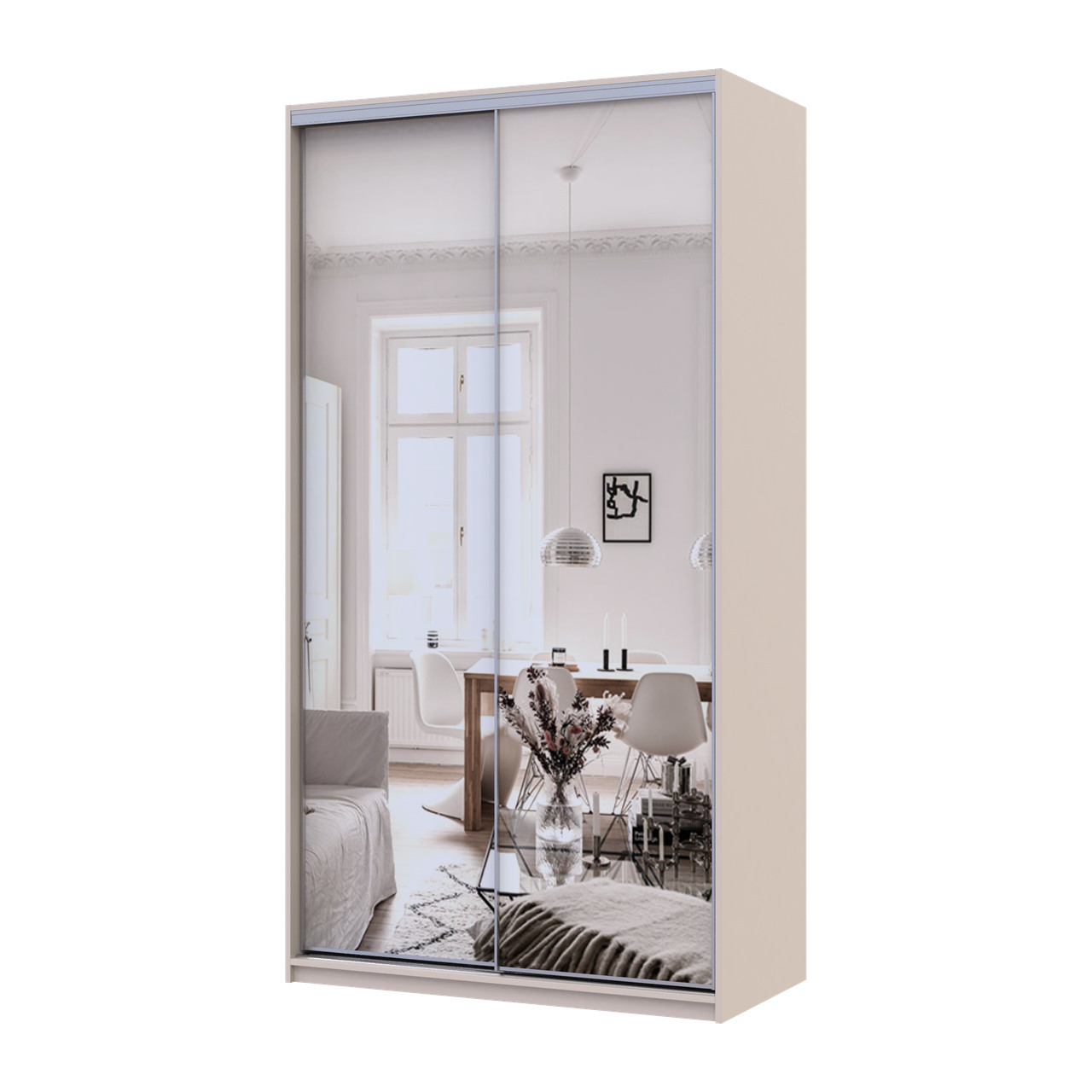 Шкаф купе Doros Сити Лайт Кашемир 2 Зеркала 120х60х225 (80736341)
