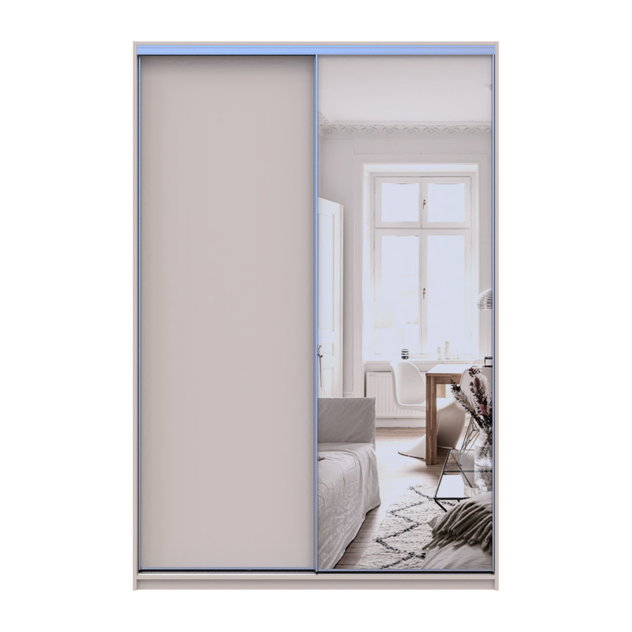 Шкаф купе Doros Сити Лайт Кашемир 1 ДСП / 1 зеркало 150х45х225 (80736356)