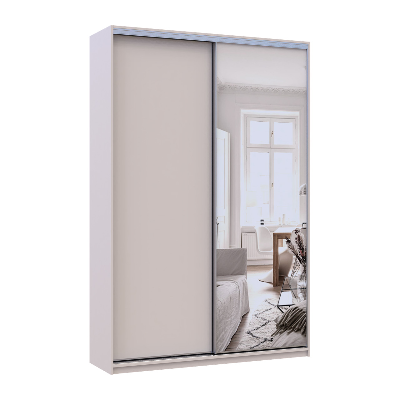 Шкаф купе Doros Сити Лайт Кашемир 1 ДСП / 1 зеркало 150х45х225 (80736356)