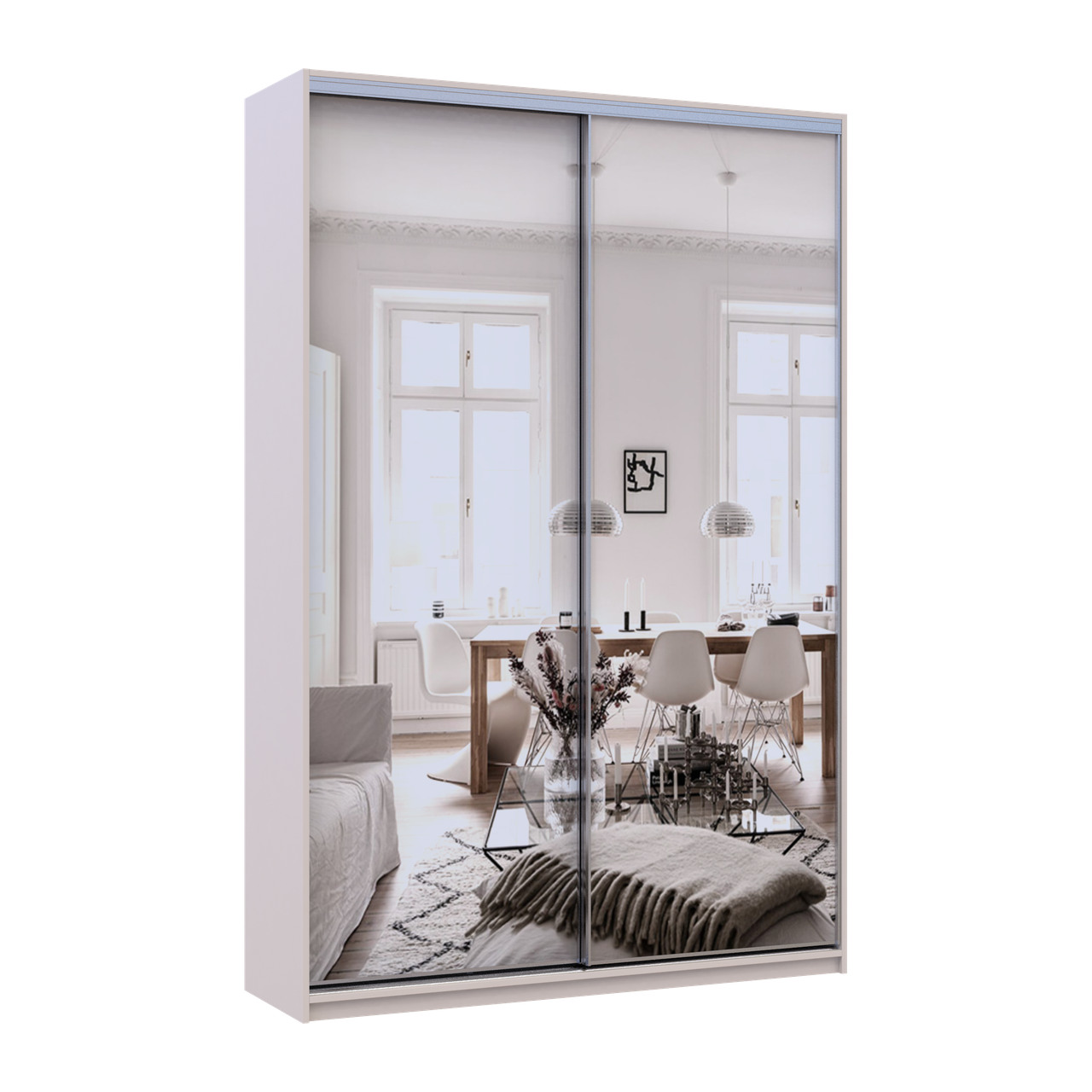 Шкаф купе Doros Сити Лайт Кашемир 2 Зеркала 150х45х225 (80736362)