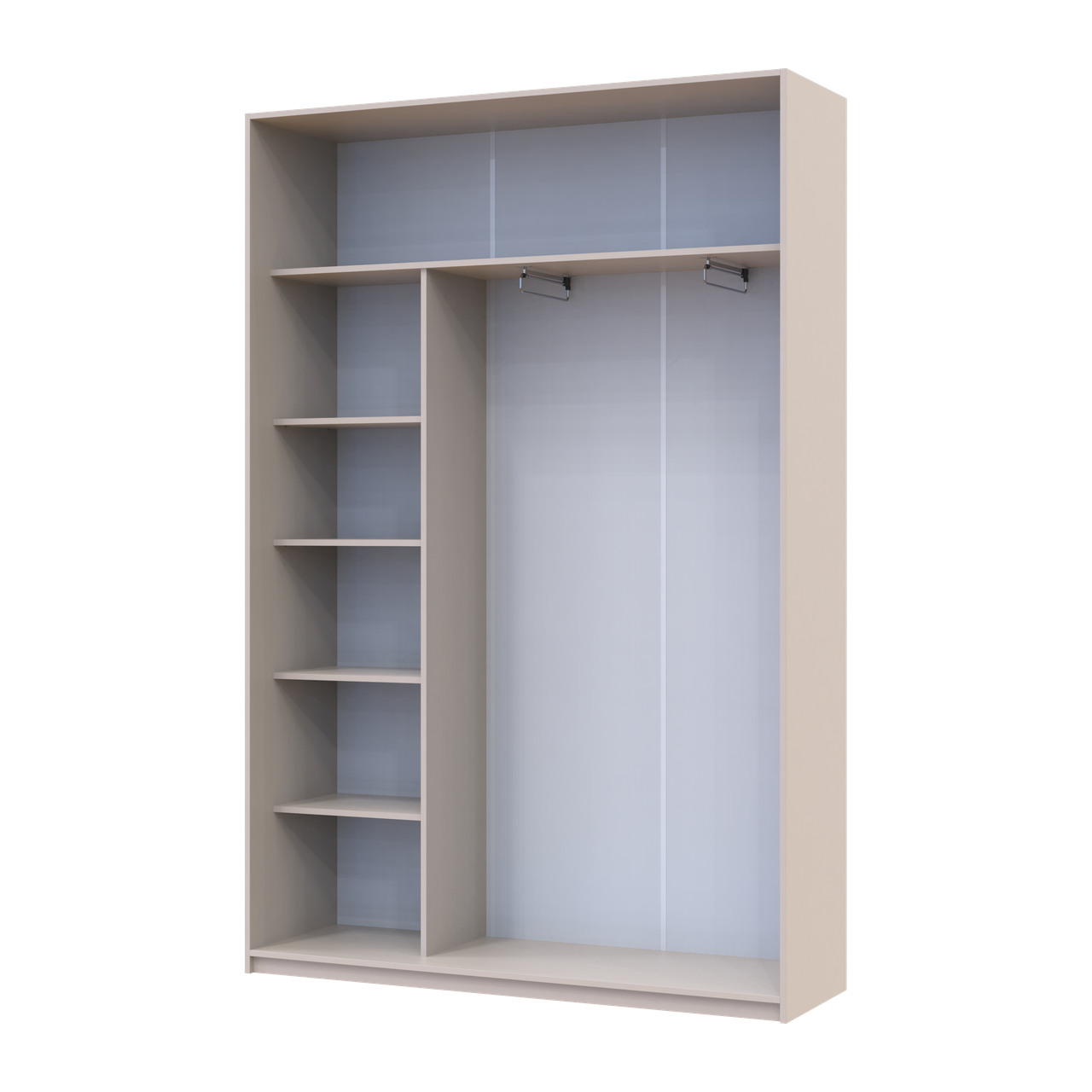 Шкаф купе Doros Сити Лайт Кашемир 2 Зеркала 150х45х225 (80736362)