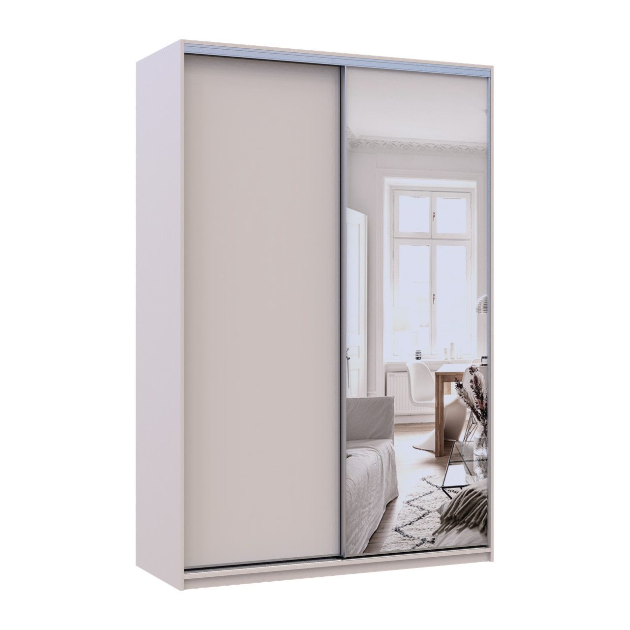 Шкаф купе Doros Сити Лайт Кашемир 1 ДСП / 1 зеркало 150х60х225 (80736353)