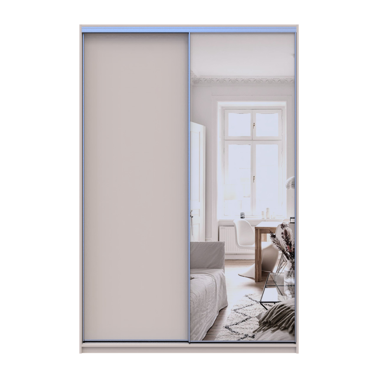 Шкаф купе Doros Сити Лайт Кашемир 1 ДСП / 1 зеркало 150х60х225 (80736353)