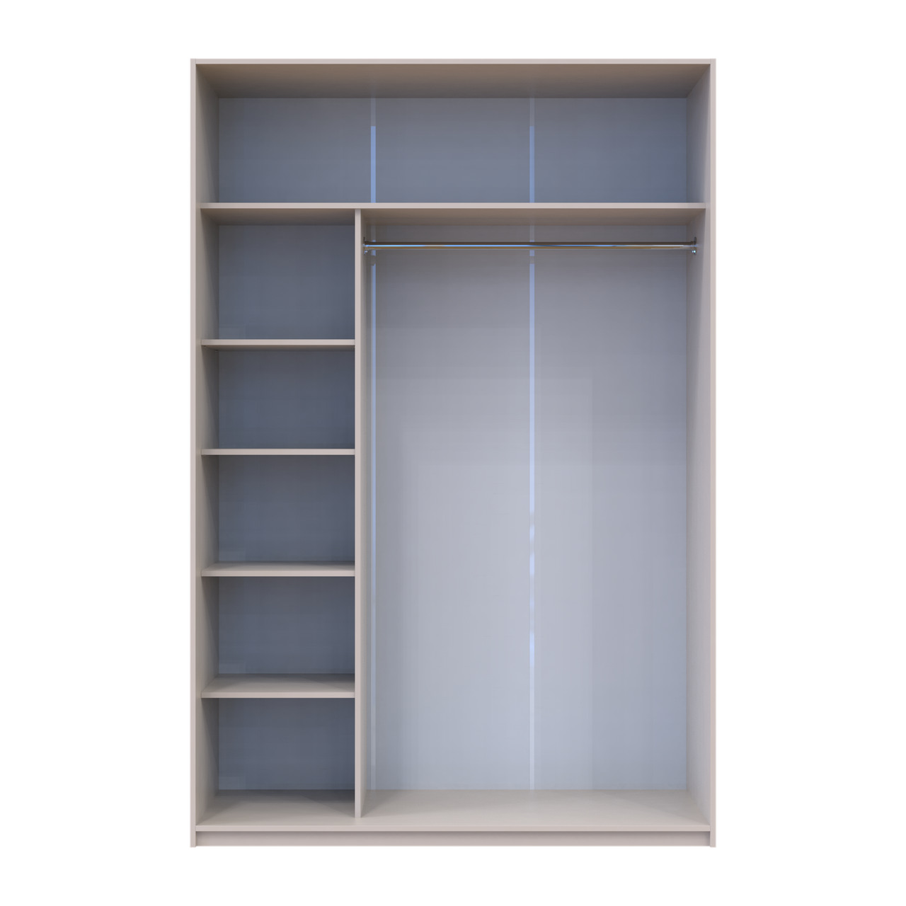 Шкаф купе Doros Сити Лайт Кашемир 2 Зеркала 150х60х225 (80736359)