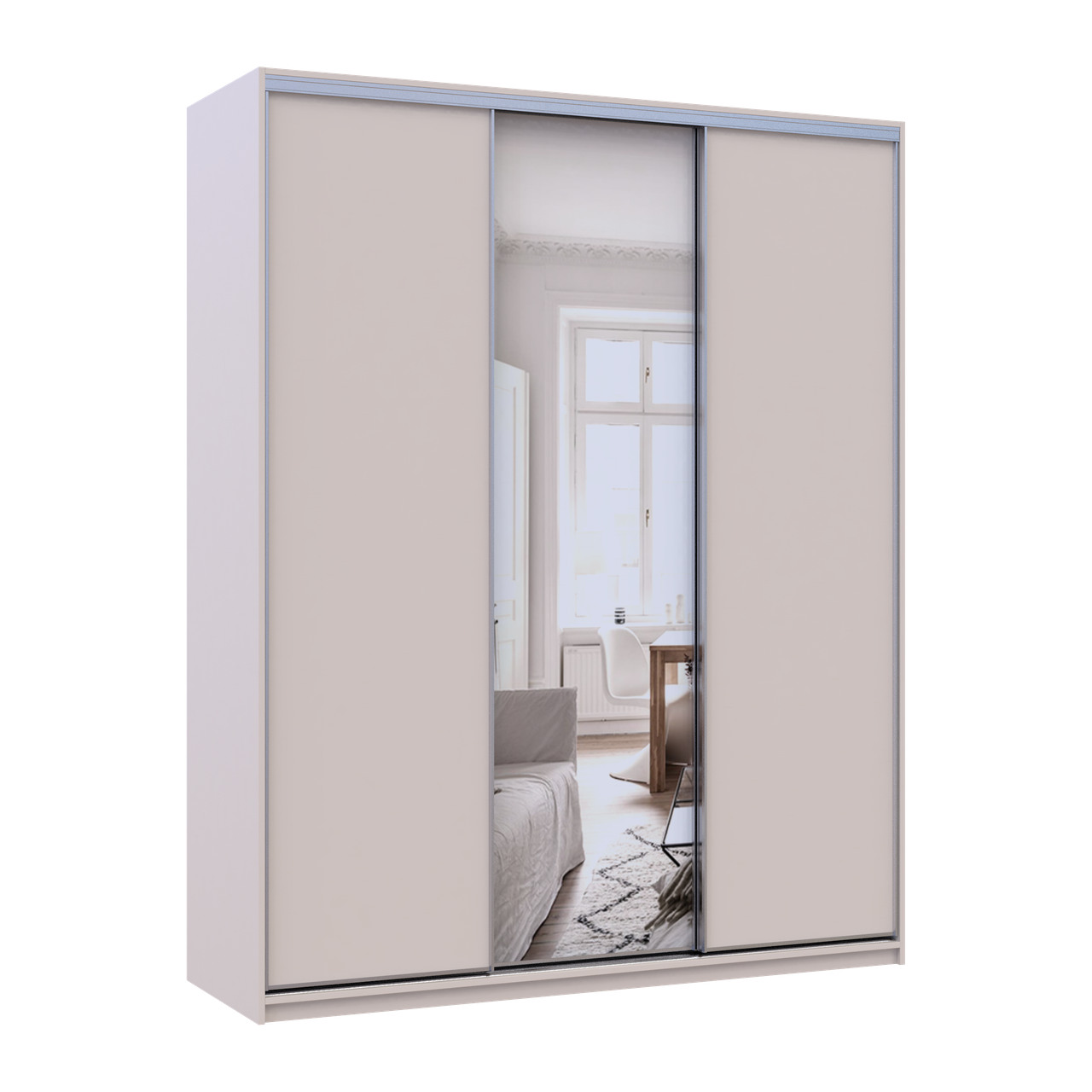 Шкаф купе Doros Сити Лайт Кашемир 2 ДСП/1 зеркало 180х60х225 (80736371)