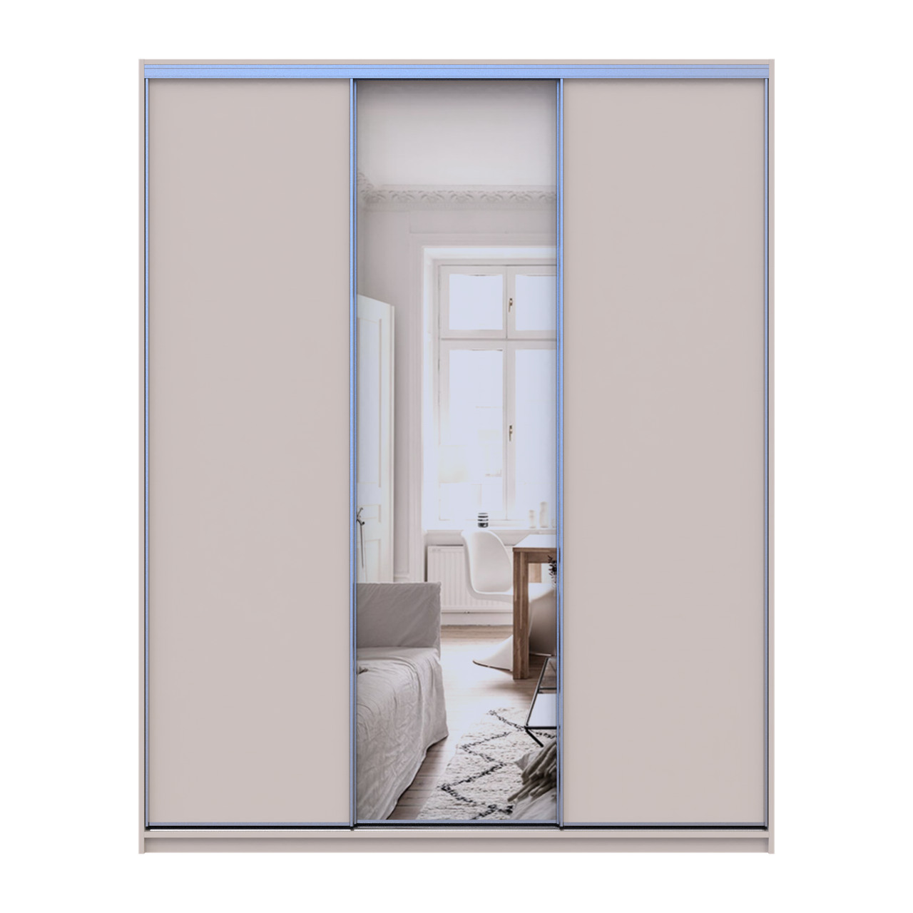 Шкаф купе Doros Сити Лайт Кашемир 2 ДСП/1 зеркало 180х60х225 (80736371)