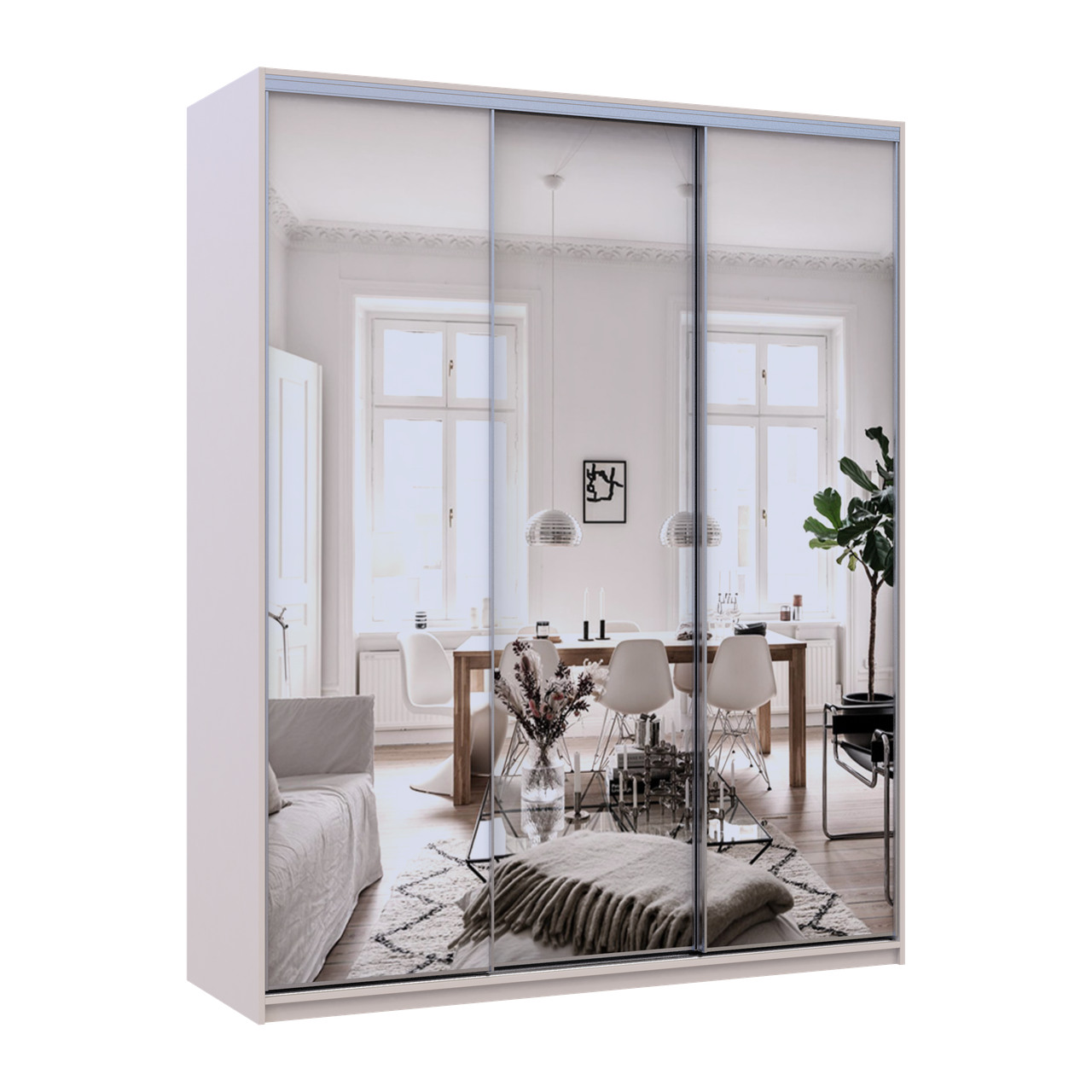 Шкаф купе Doros Сити Лайт Кашемир 3 Зеркала 180х60х225 (80736374)