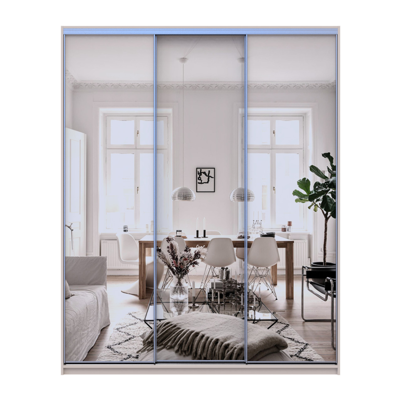 Шкаф купе Doros Сити Лайт Кашемир 3 Зеркала 180х60х225 (80736374)