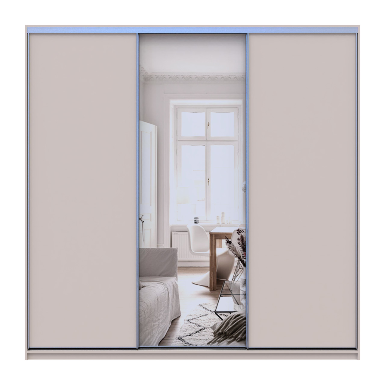 Шкаф купе Doros Сити Лайт Кашемир 2 ДСП/1 зеркало 225х60х225 (80736383)