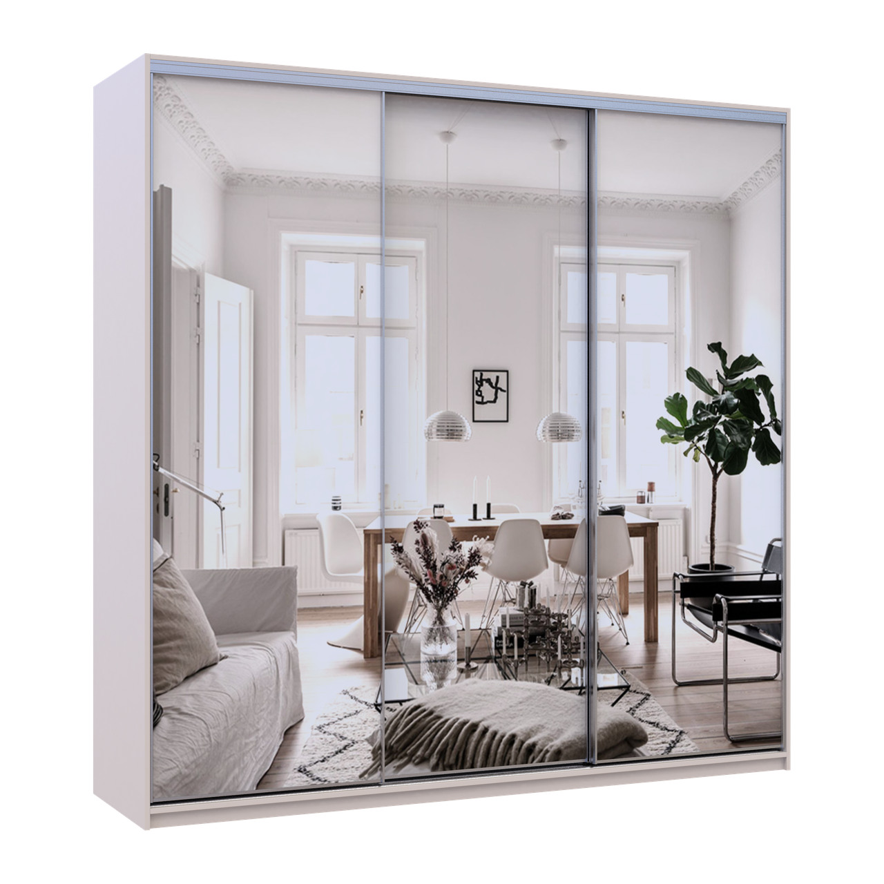 Шкаф купе Doros Сити Лайт Кашемир 3 Зеркала 225х60х225 (80736386)