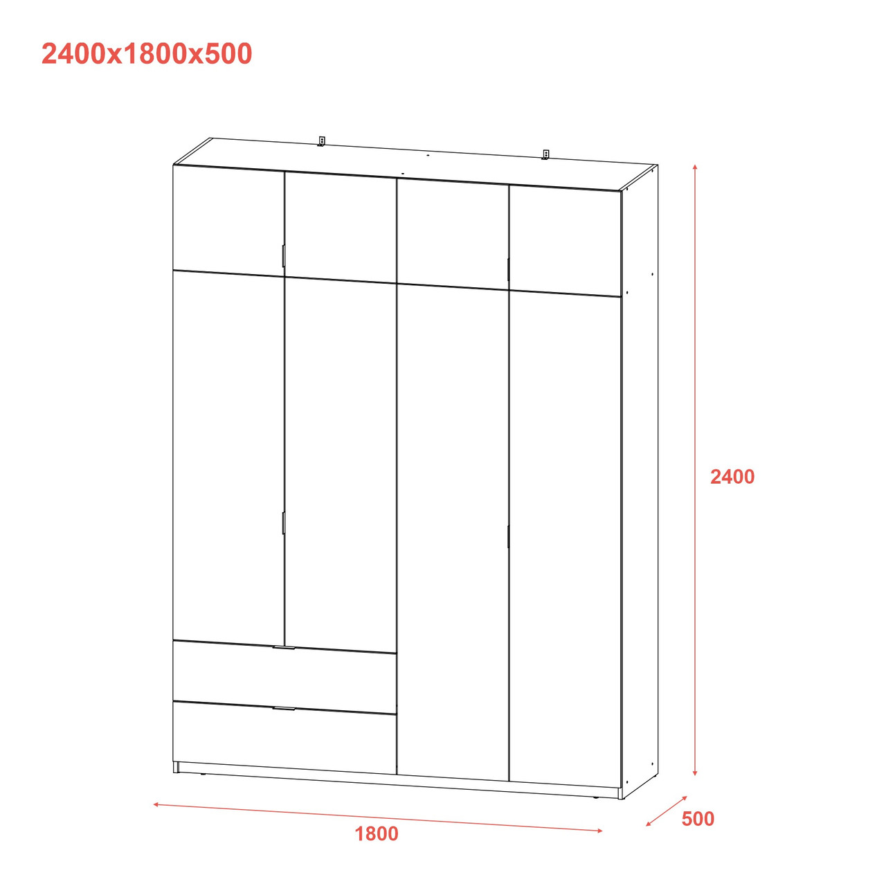 Распашной шкаф для одежды Doros Лукас Канноло/Канноло 180х50х240 (44900367)