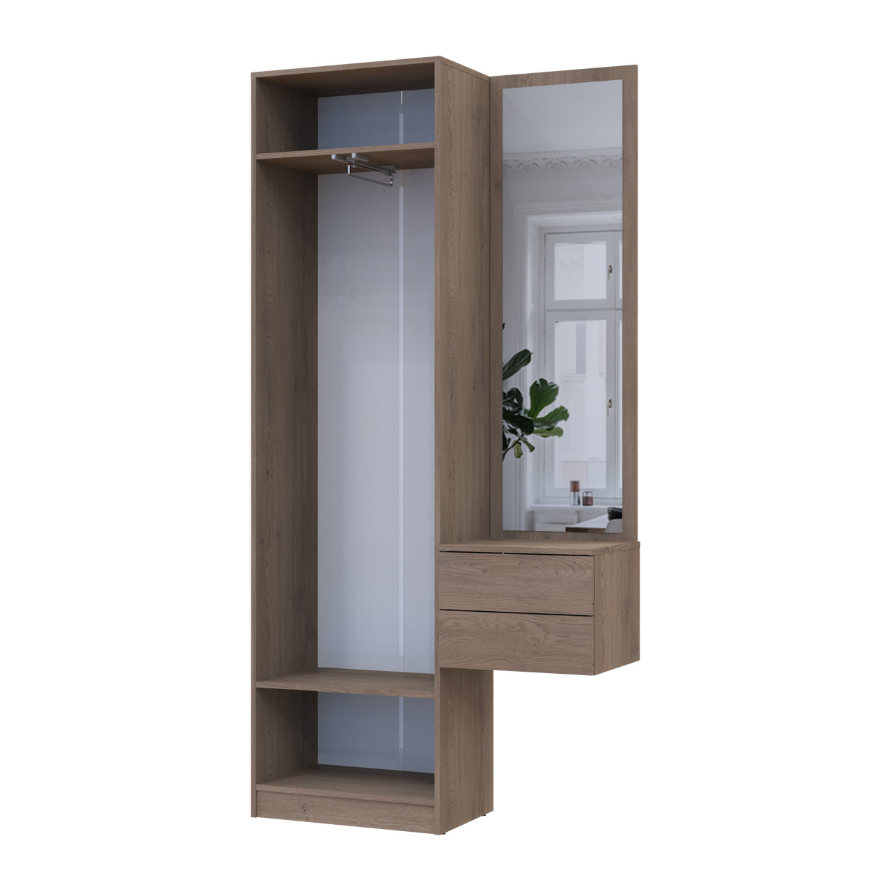 Прихожая Doros Сола 1+2 Канноло/Кашемир ДСП/зеркало 105х40х215 (42005232)