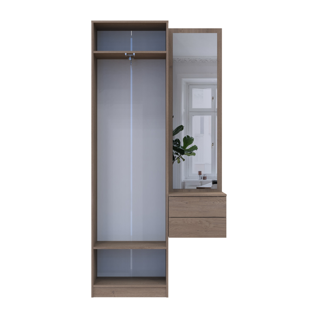 Прихожая Doros Сола 1+2 Канноло/Кашемир ДСП/зеркало 105х40х215 (42005232)