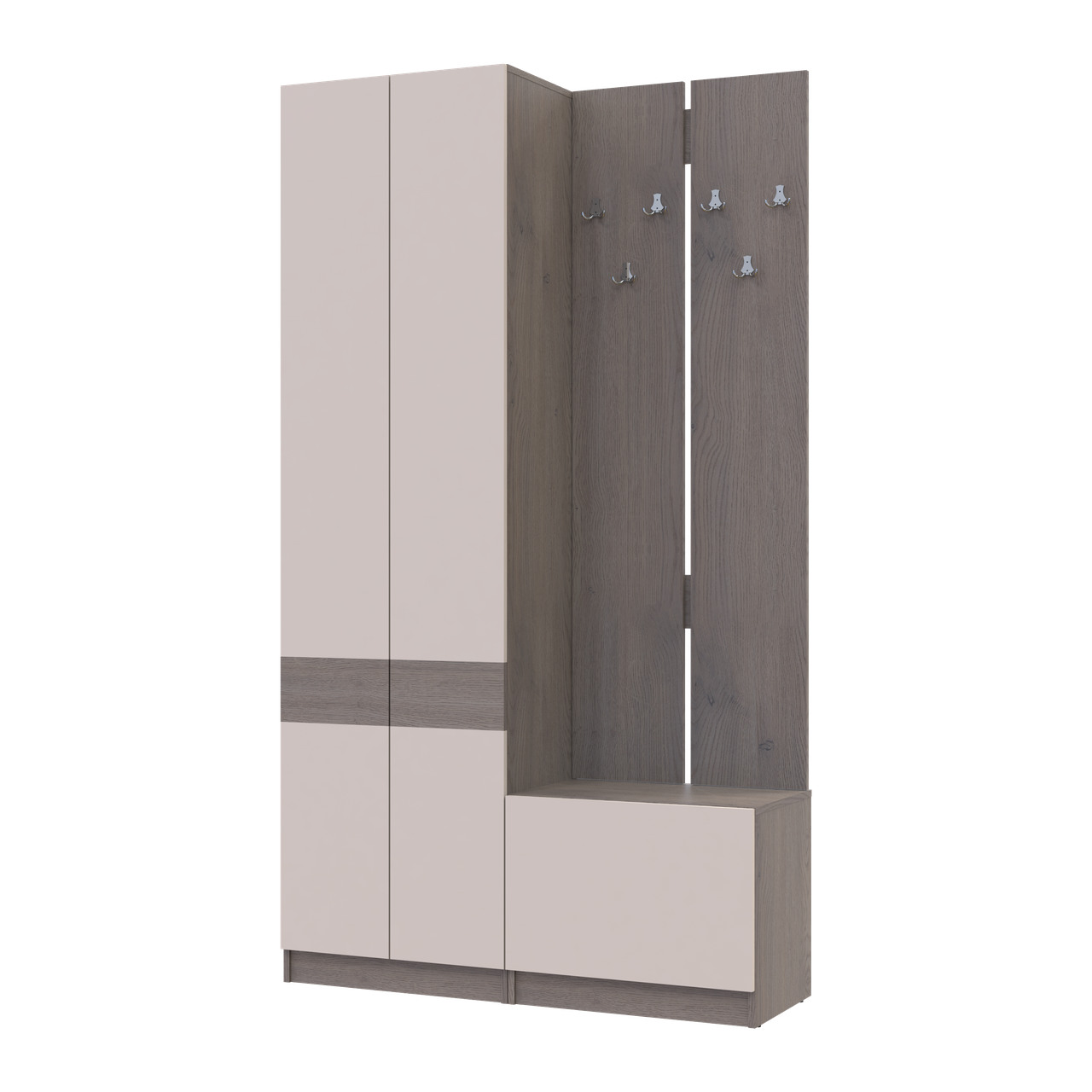 Прихожая Doros Сола 1+3 Канноло/Кашемир ДСП 120х40х215 (42005233)