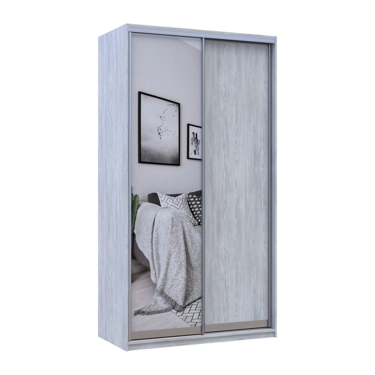 Шкаф купе Doros Сити Лайт Сосна Натти 1 ДСП / 1 зеркало 120х60х225 (80736498)