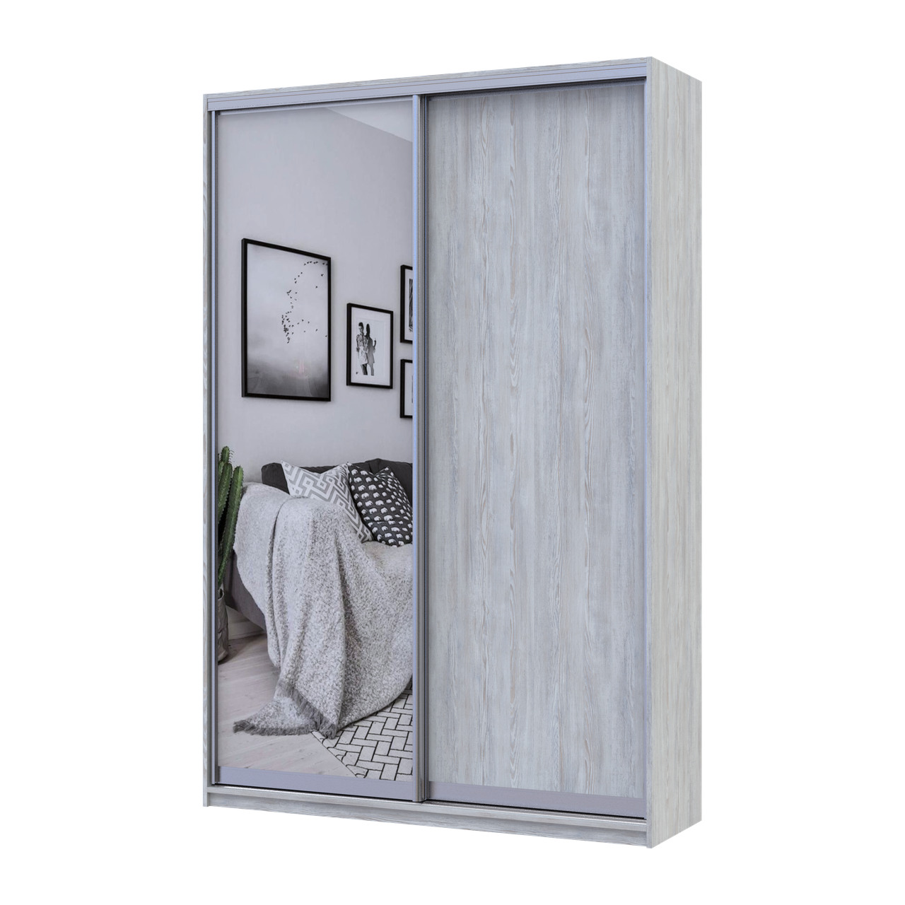 Шкаф купе Doros Сити Лайт Сосна Натти 1 ДСП / 1 зеркало 150х45х225 (80736512)