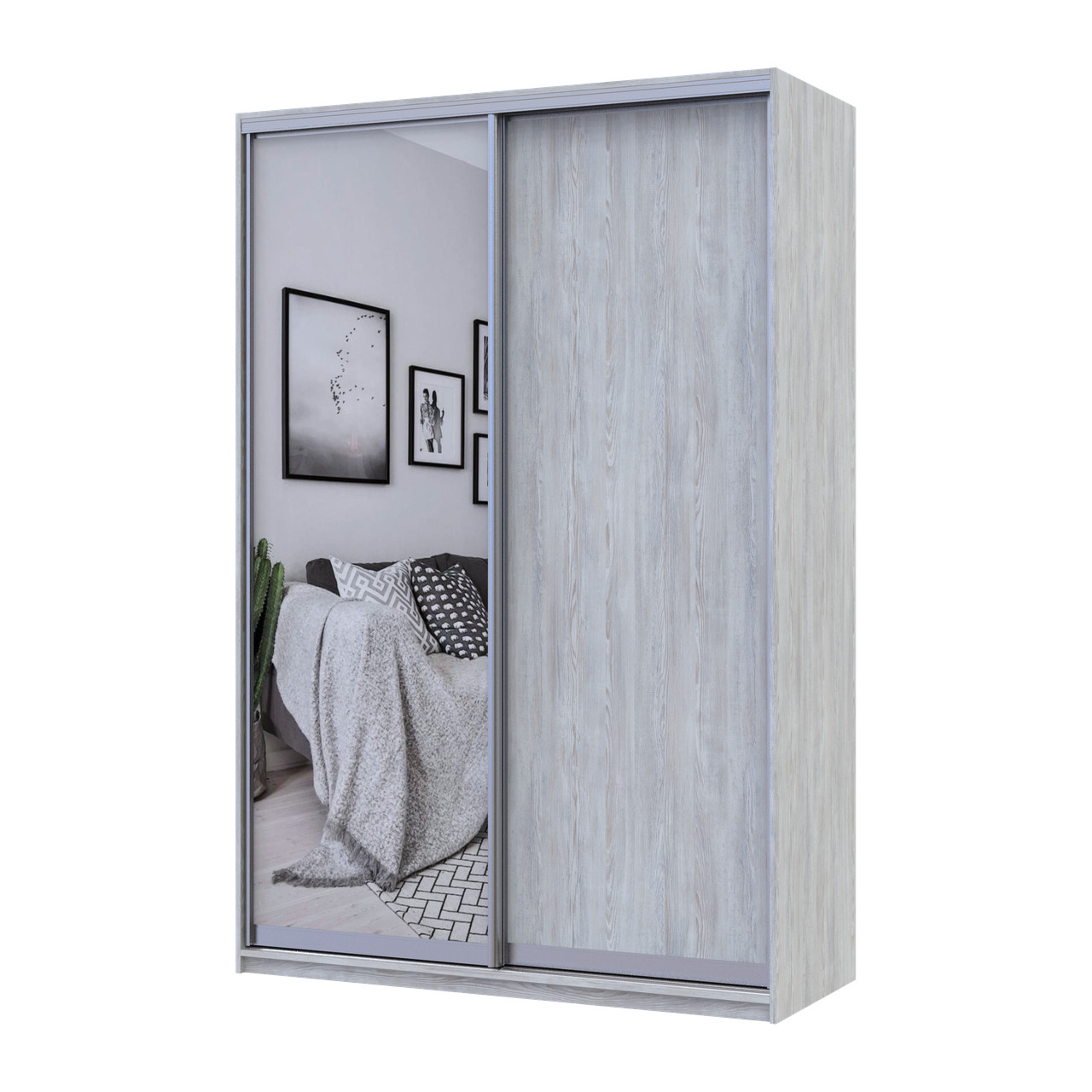 Шкаф купе Doros Сити Лайт Сосна Натти 1 ДСП / 1 зеркало 150х60х225 (80736510)