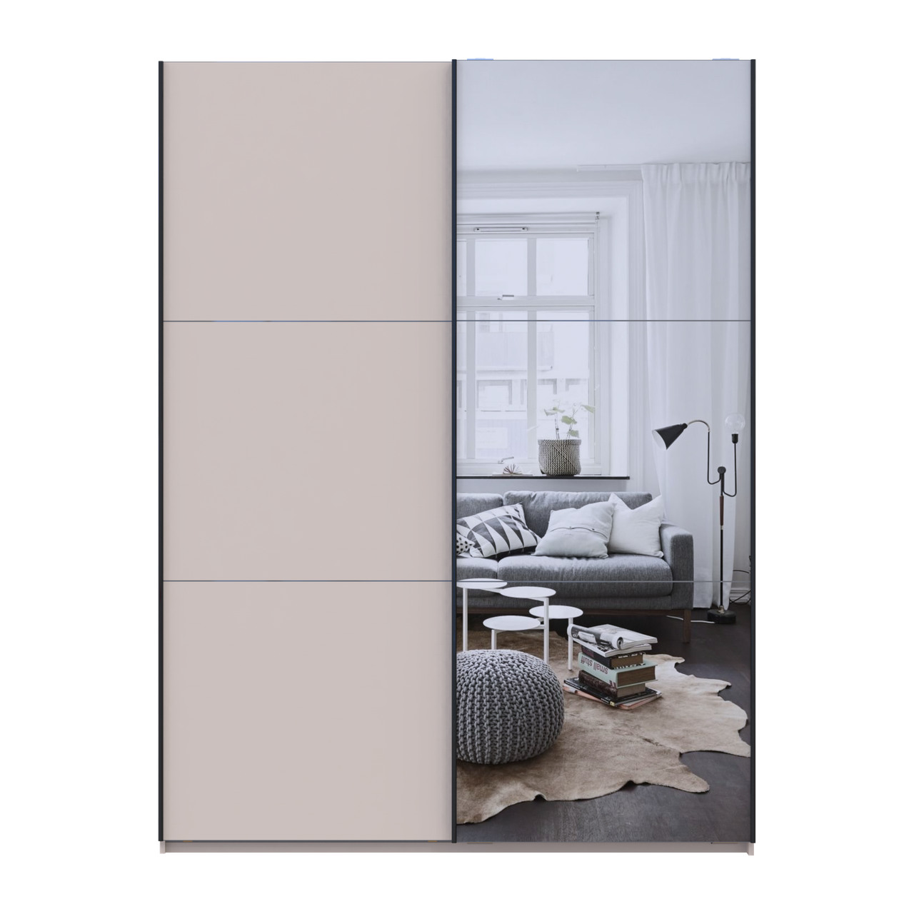 Шкаф купе Doros G-Caiser Кашемир/Кашемир 1 ДСП/1 зеркало 3 части 180х60х240 (42005321)