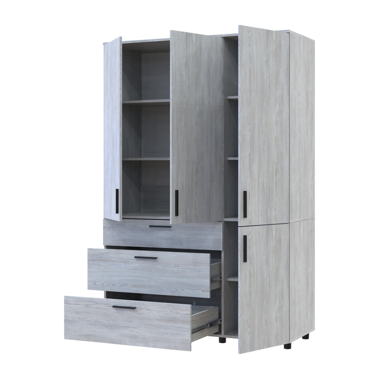 Шкаф для одежды Doros Торн Сосна Натти 3 ДСП/3Ш (полки) 135х51,6х200 (44900482)