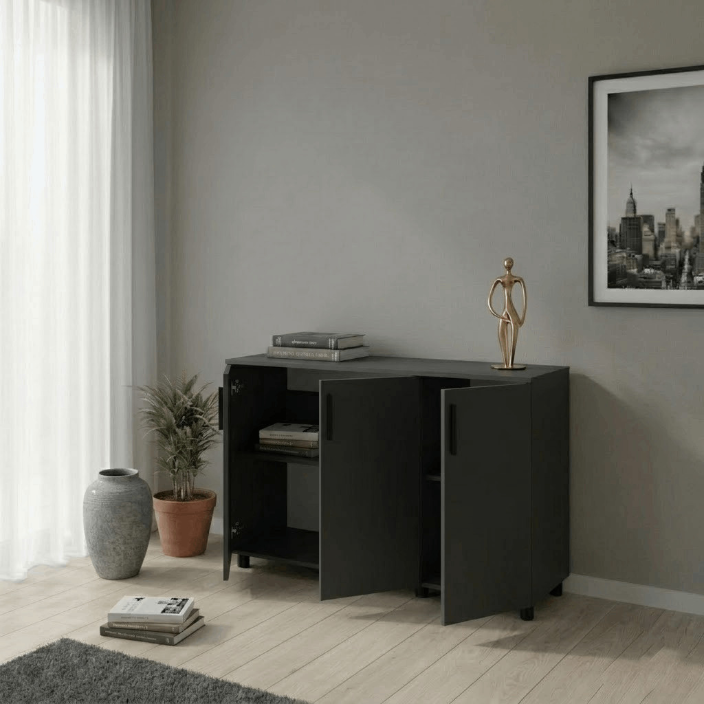 Комод Doros Торн Антрацит 3 ДСП 135×51,6×80 (41510173)