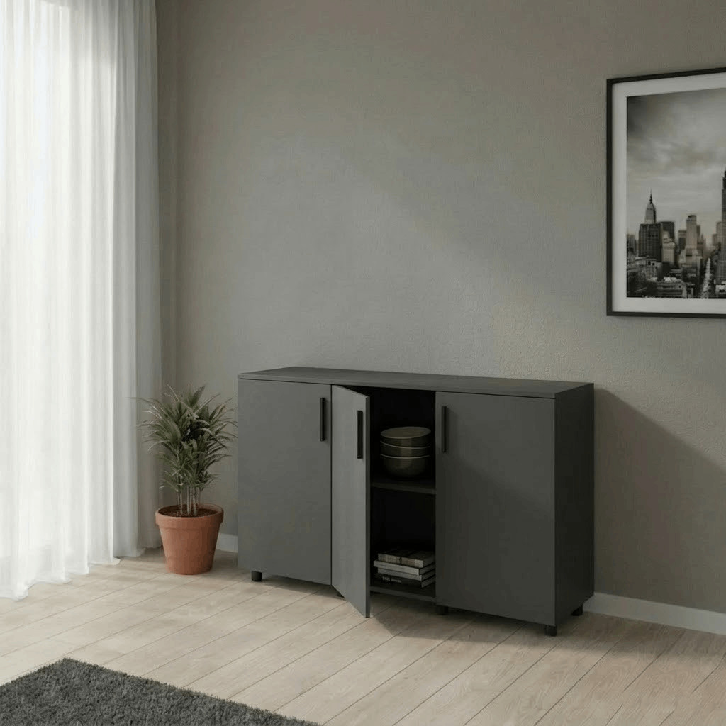 Комод Doros Торн Антрацит 3 ДСП 135×51,6×80 (41510173)