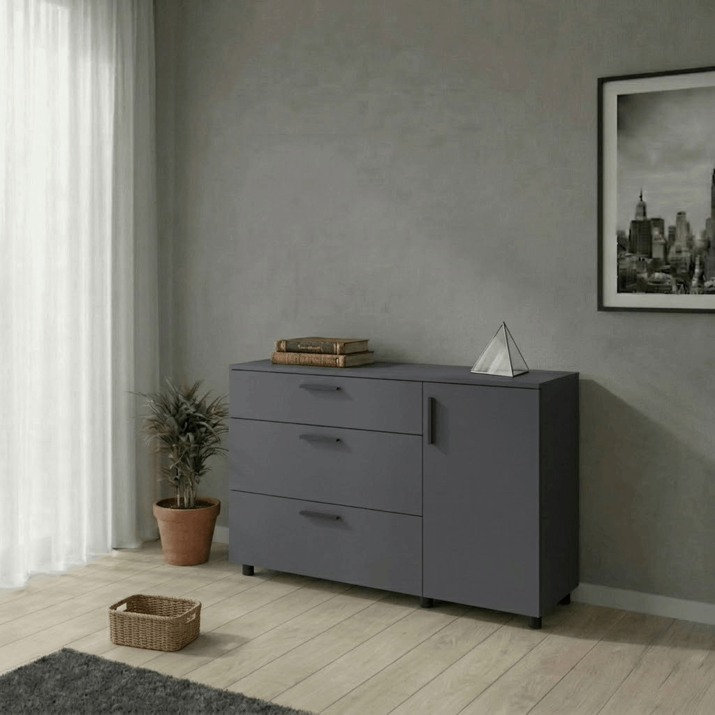 Комод Doros Торн Антрацит 3Ш/1Д 135×51,6×80 (41510185)
