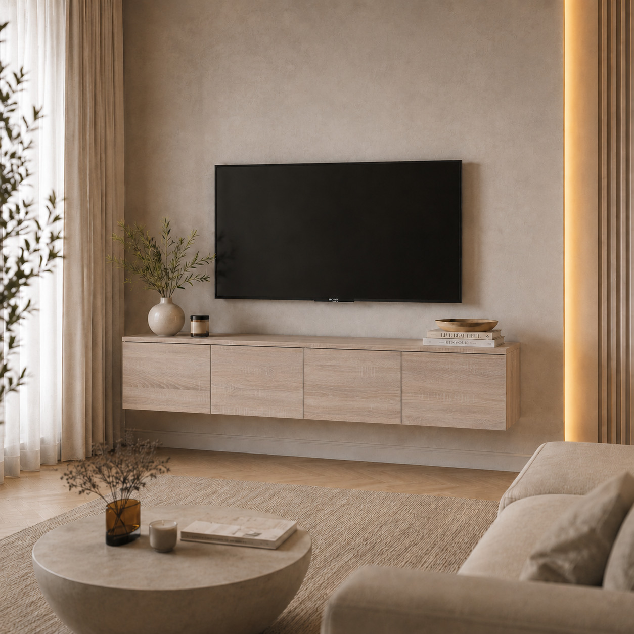 Тумба ТВ Doros Левия Дуб сонома 4Д 160х35х33 (41516300)