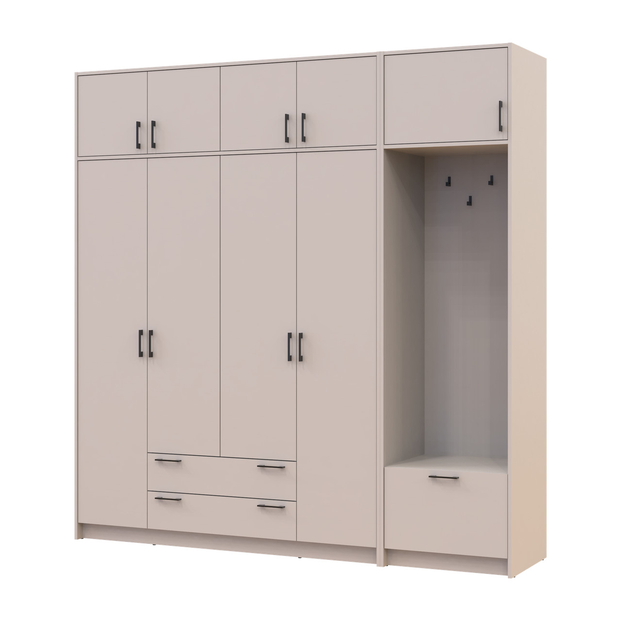 Шкаф для одежды Doros Ронди с вешалкой и антресолью Кашемир 4 ДСП 220х52х236 (42005396)