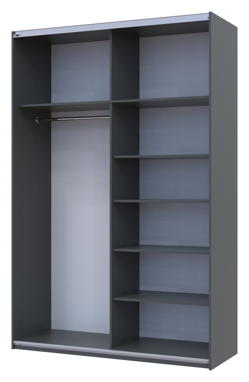 Шкаф купе Doros G-Caiser Антрацит/Антрацит 1 ДСП / 1 Зеркало / 3 части 160х60х240 (42005411)