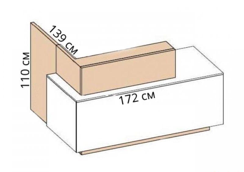 Ресепшн Simple 3 с тумбой
